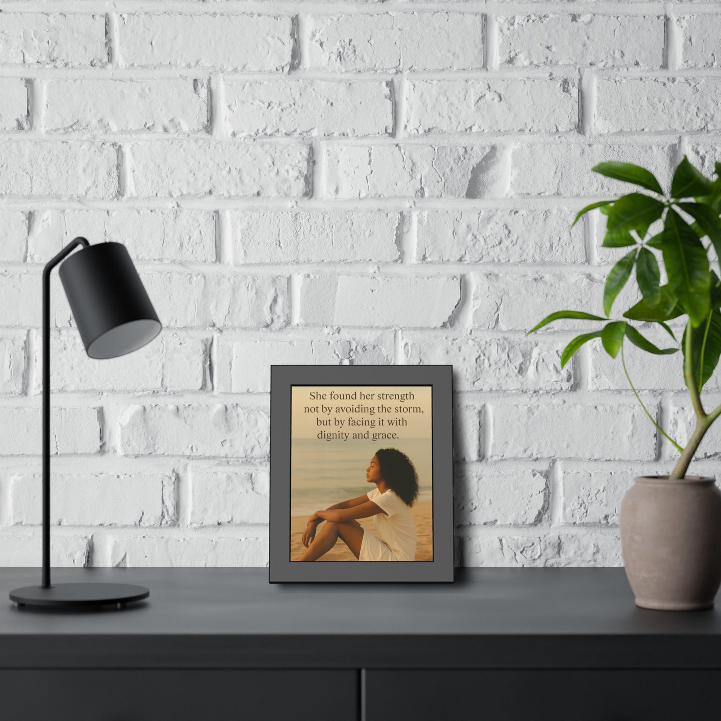 "Faced It with Grace" - Framed Wall Art