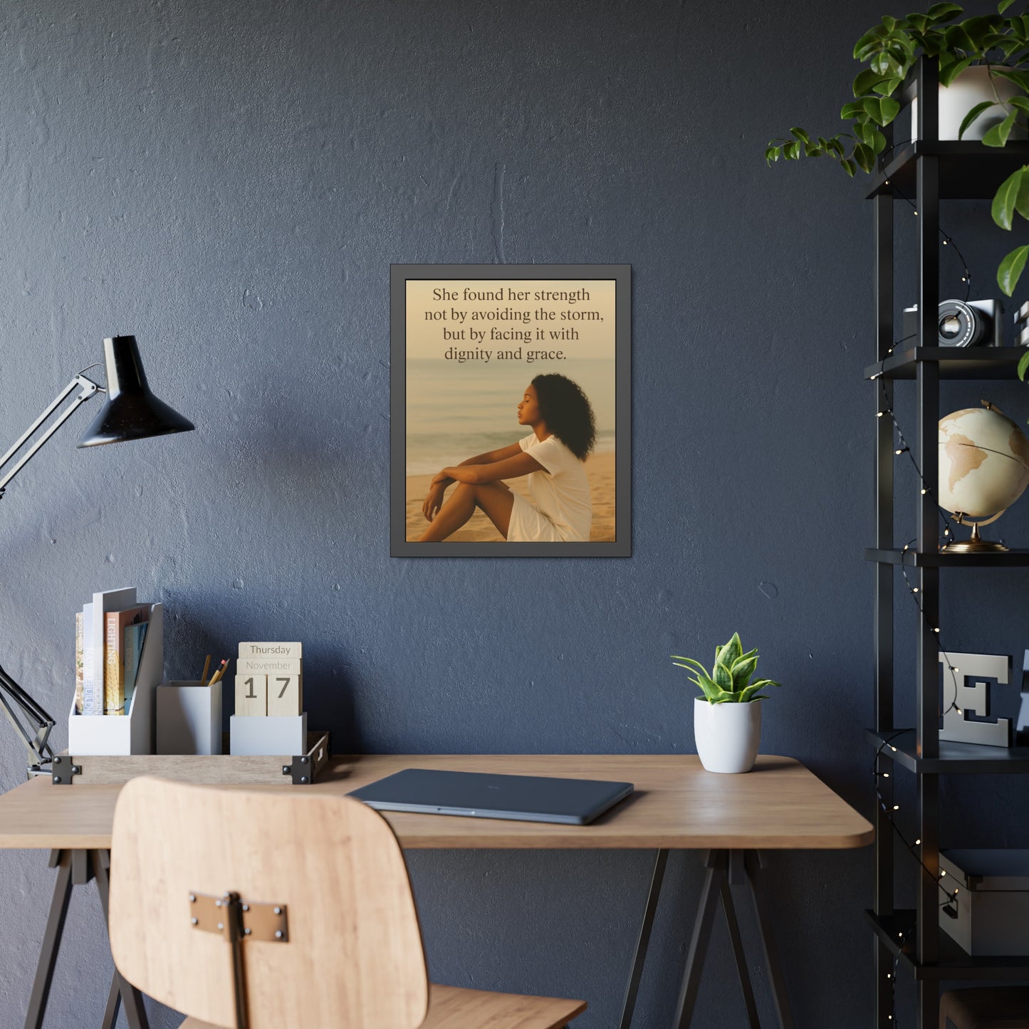 "Faced It with Grace" - Framed Wall Art