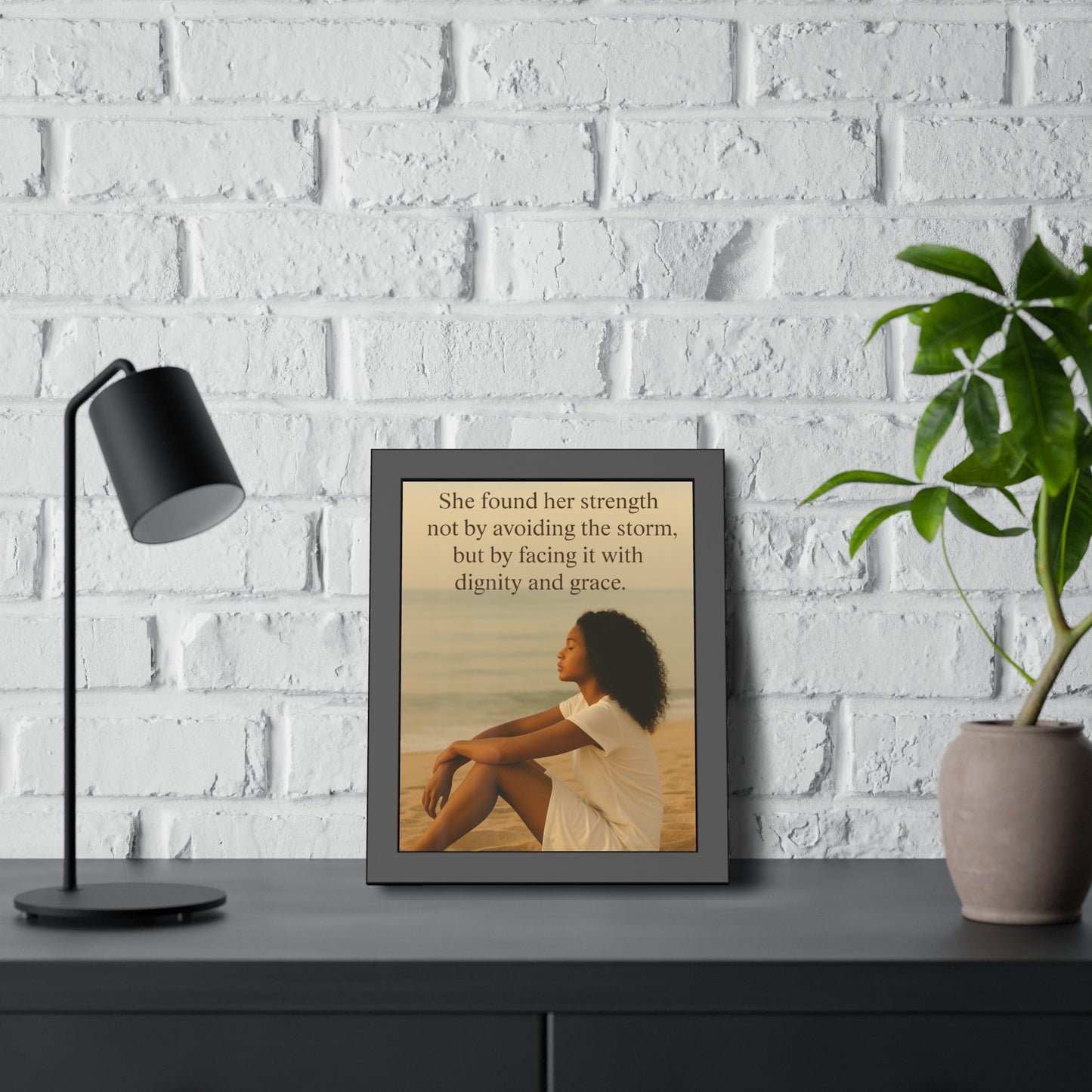 "Faced It with Grace" - Framed Wall Art