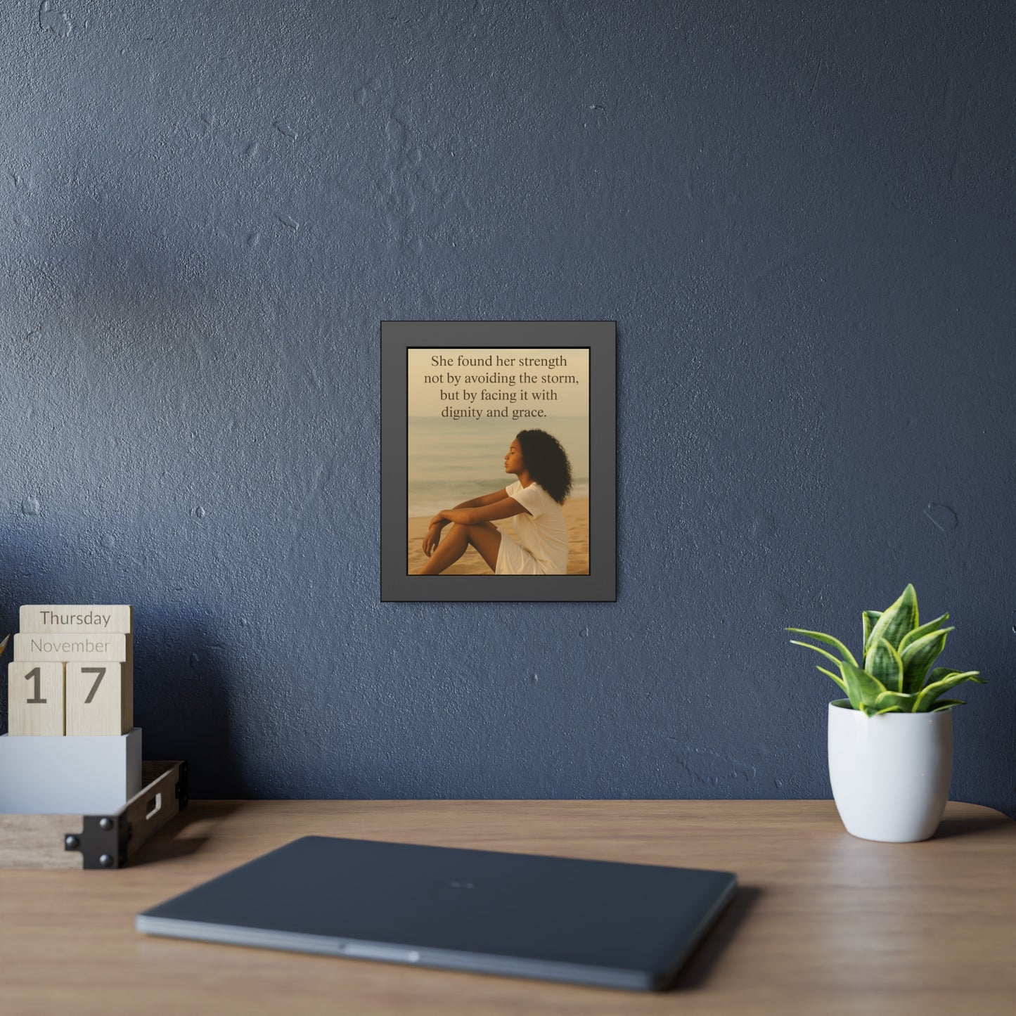 "Faced It with Grace" - Framed Wall Art