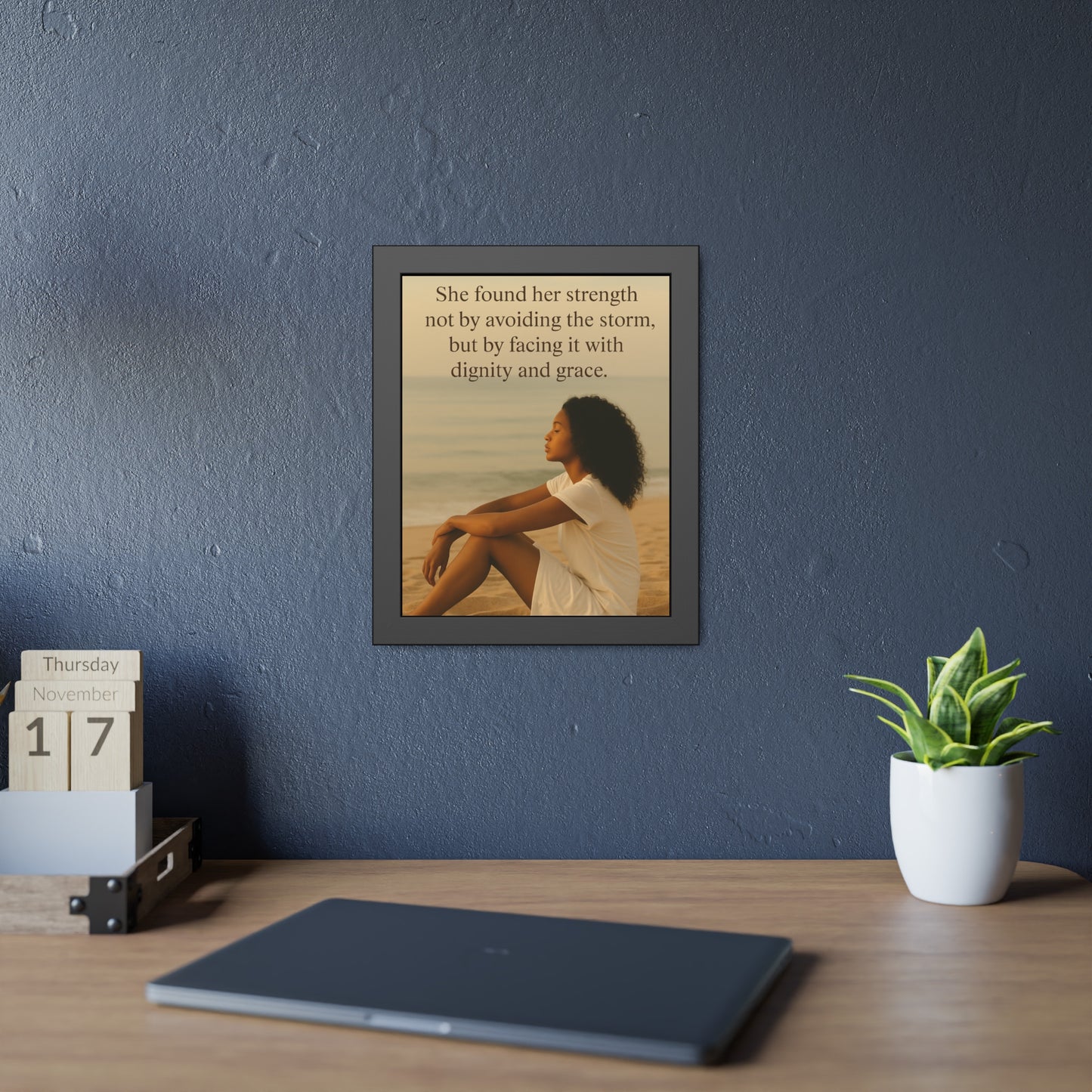 "Faced It with Grace" - Framed Wall Art