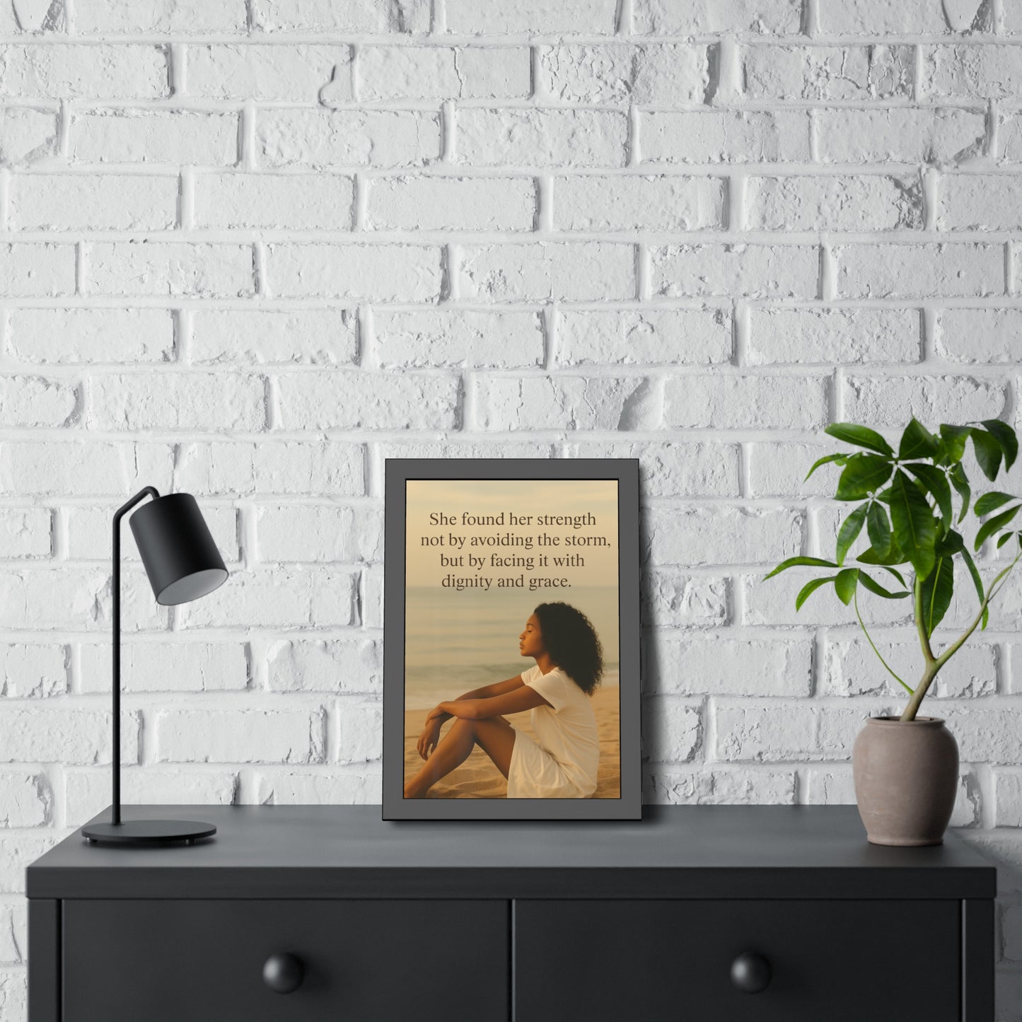"Faced It with Grace" - Framed Wall Art
