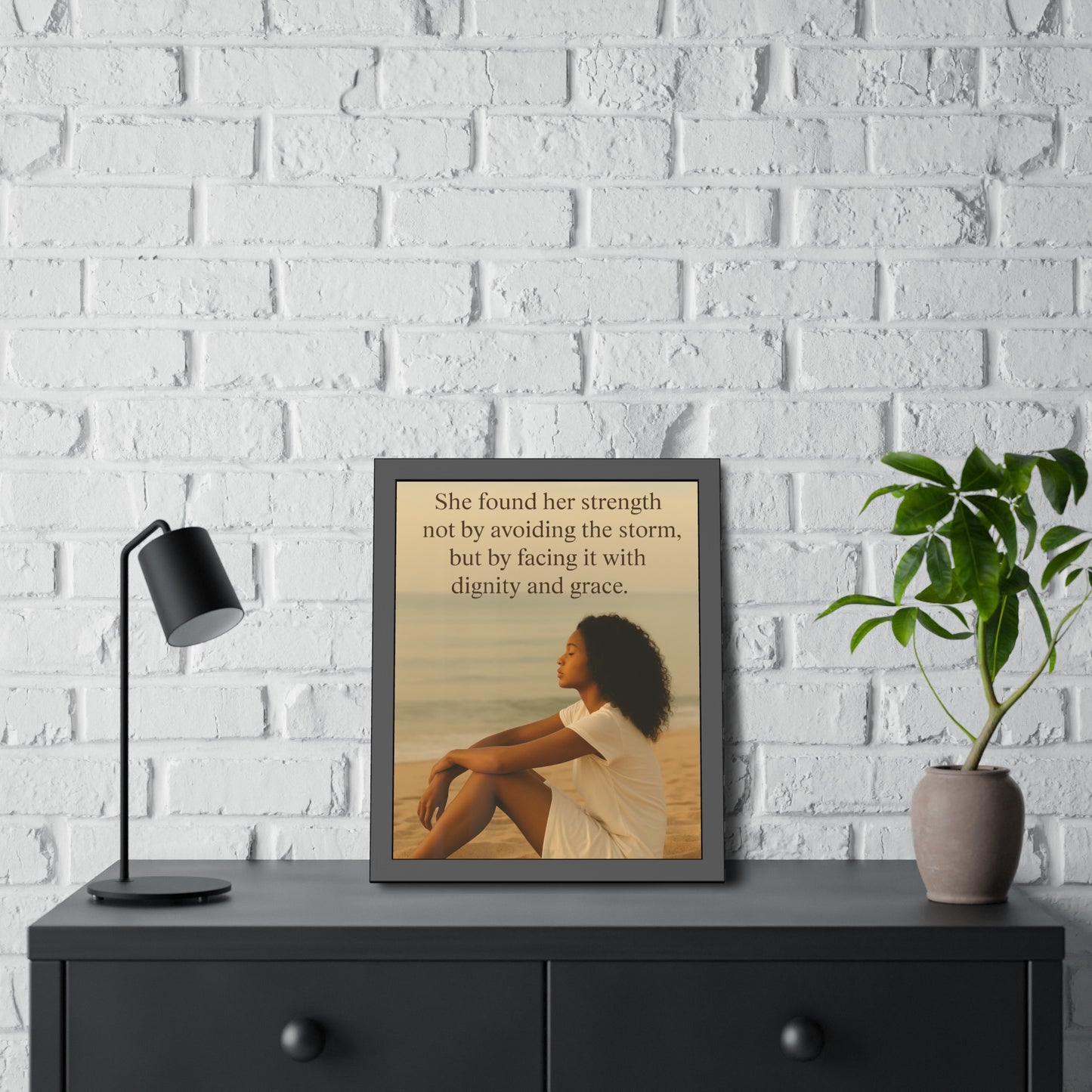 "Faced It with Grace" - Framed Wall Art